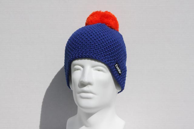 Jamie Blue hat with Orange Pompom #127