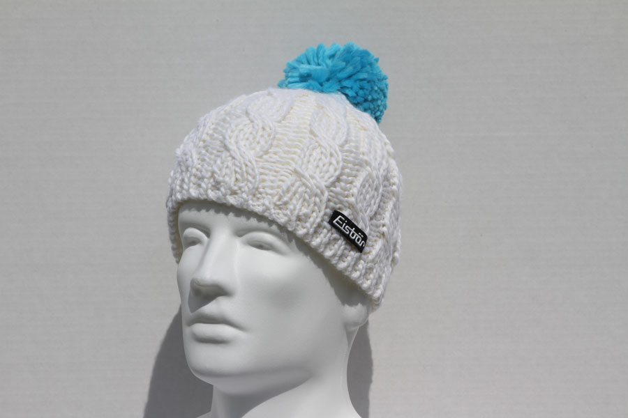 Antigone White with Blue Pom Pom