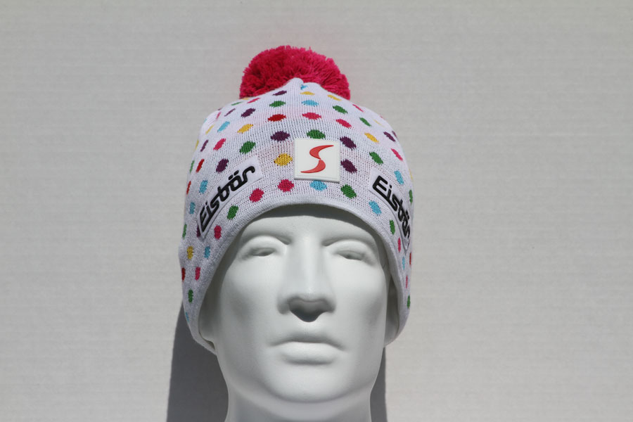 Dots White Pompom Hat