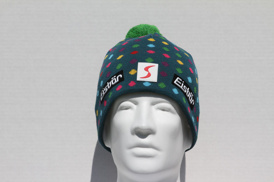 Dots Teal Pompom Hat