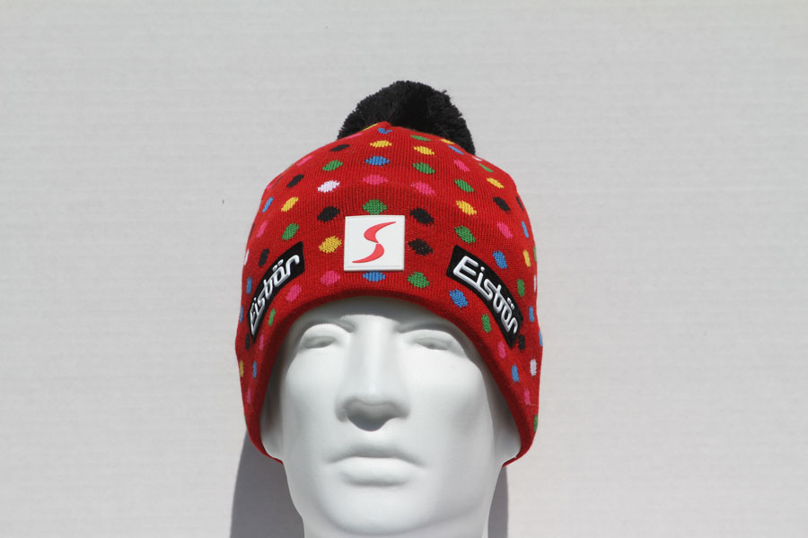 Dots Red Pompom Hat