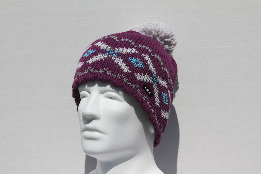 Malin Purple Pompom Hat