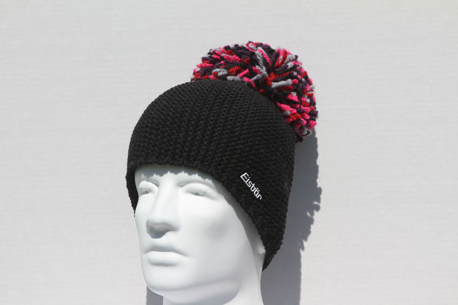 Mara Black Pompom Hat