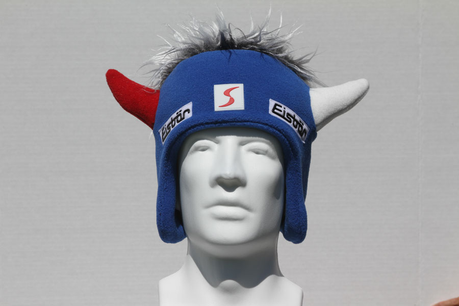 Nestor - hat with Horns - Blue with Red Horn