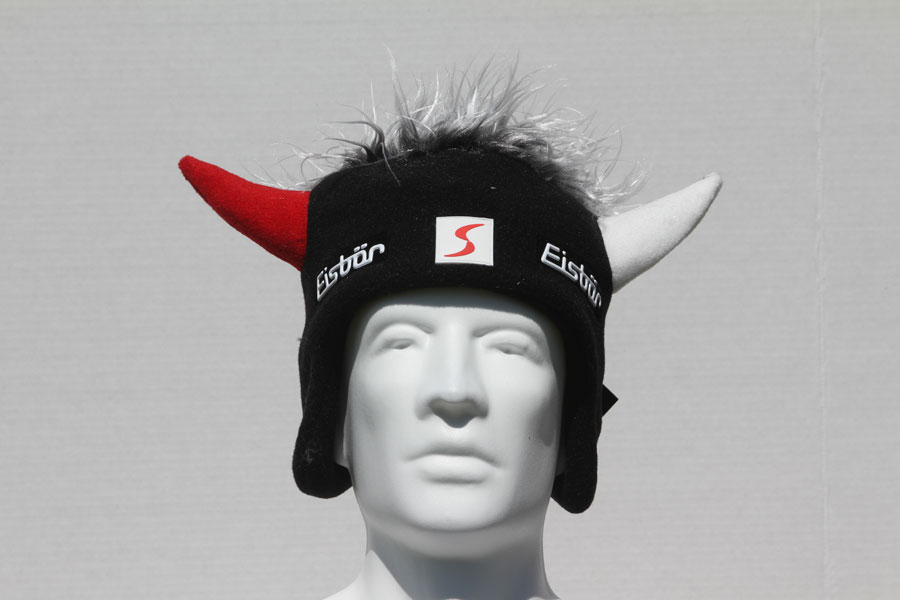 Nestor - hat with Horns - Black with Red Horn