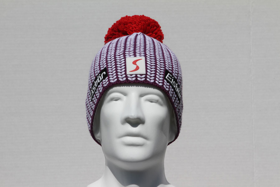 Prime Purple with Red Pompom Hat