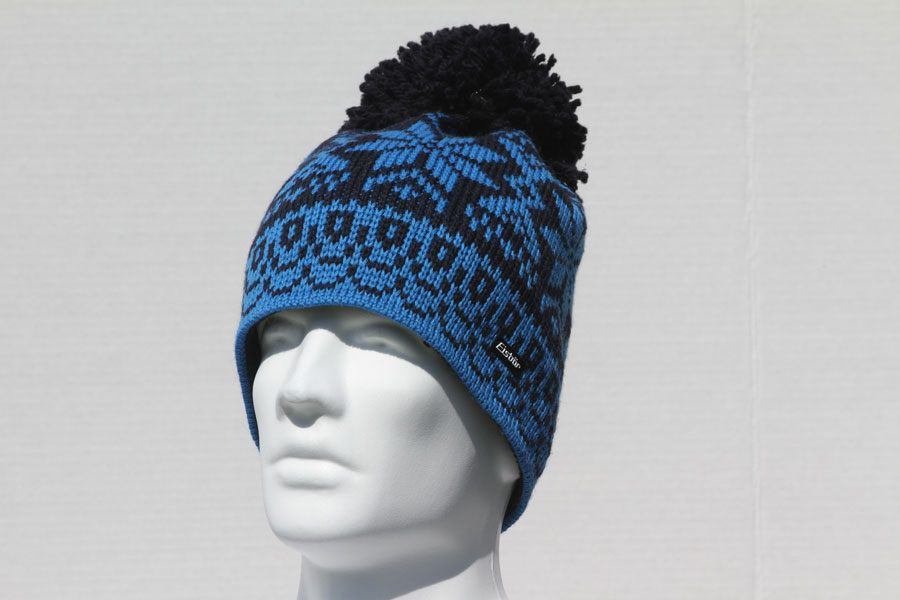 Susi Black & Blue Pompom Hat