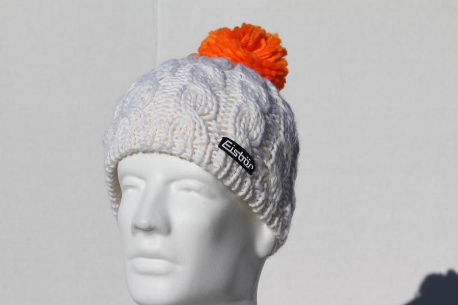 Antigone White with Blue Pom Pom